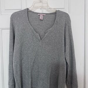 Victoria's Secret Gray Ribbed PJ Set